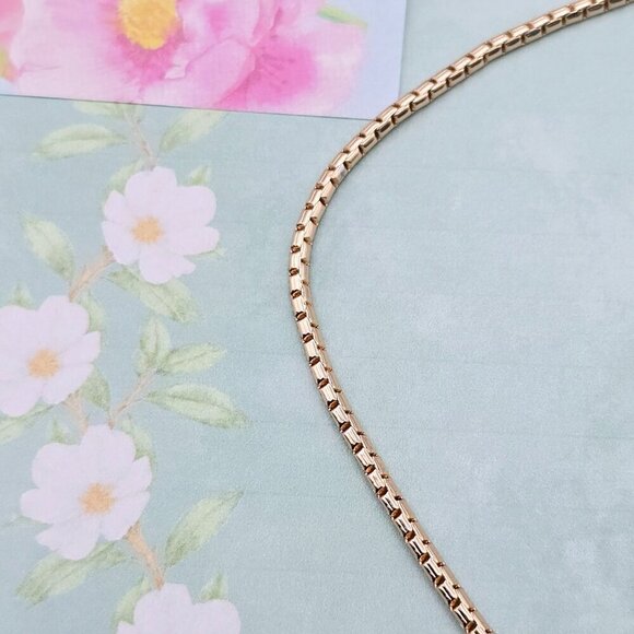 "Slim Rose Gold Box Chain Necklace for Men & Women, 19.7 Inch Length, XPNL0077 - Picture 9 of 12